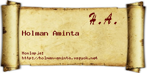 Holman Aminta névjegykártya
